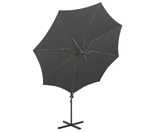 Saulessargs Ar Kātu Un Led Gaismām, 300 Cm, Antracītpelēks Vidaxl