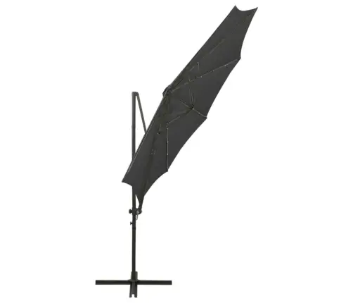 Saulessargs Ar Kātu Un Led Gaismām, 300 Cm, Antracītpelēks Vidaxl