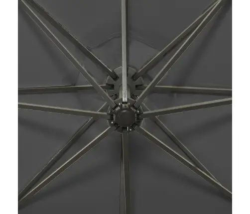 Saulessargs Ar Kātu Un Led Gaismām, 300 Cm, Antracītpelēks Vidaxl