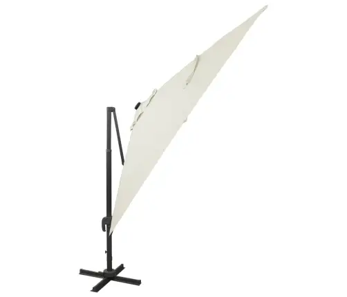 Saulessargs Ar Kātu Un Led Gaismām, 300 Cm, Smilšu Krāsā Vidaxl