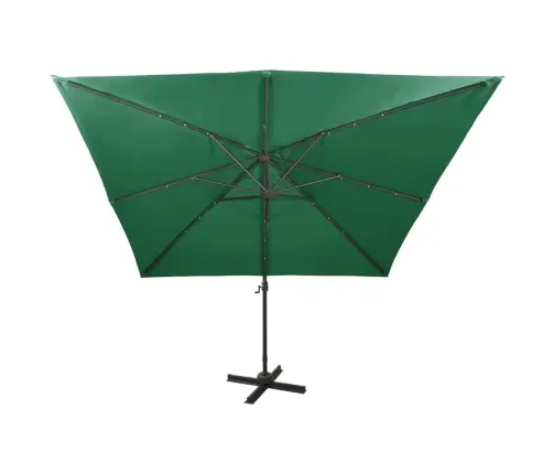 Saulessargs Ar Kātu Un Led Gaismām, 300 Cm, Zaļš Vidaxl