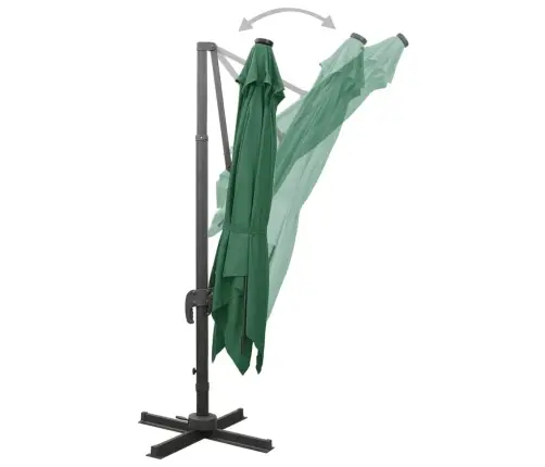 Saulessargs Ar Kātu Un Led Gaismām, 300 Cm, Zaļš Vidaxl