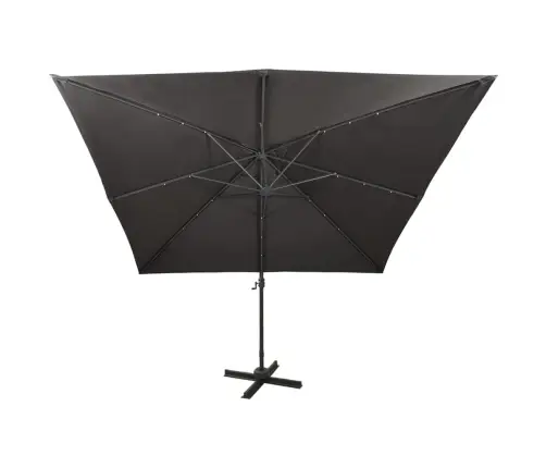 Saulessargs Ar Kātu Un Led Gaismām, 300 Cm, Antracītpelēks Vidaxl