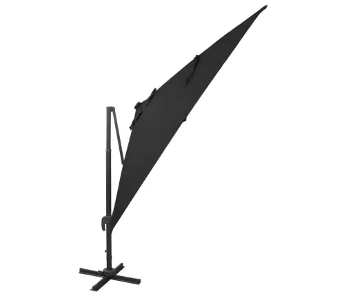 Konsooldisainiga Aia Päikesevari Posti Ja Lediga, Must, 300 Cm