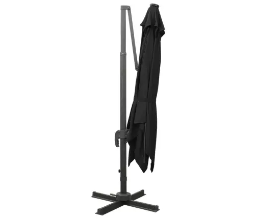 Konsooldisainiga Aia Päikesevari Posti Ja Lediga, Must, 300 Cm