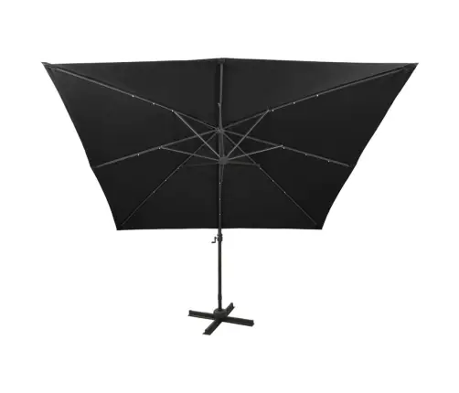 Konsooldisainiga Aia Päikesevari Posti Ja Lediga, Must, 300 Cm