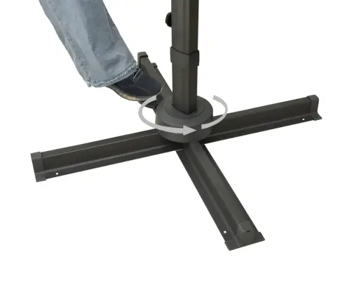 Konsooldisainiga Aia Päikesevari Posti Ja Lediga, Must, 300 Cm