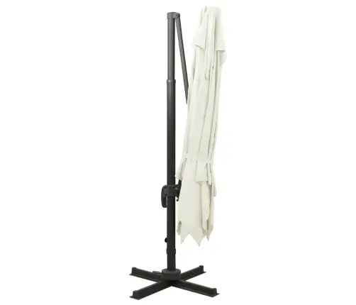 Konsoolvarjuga Aia Päikesevari Topelt Ülaosaga 300 X 300 cm Liivakarva