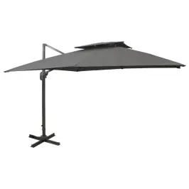 Konsooldisainiga Päikesevari Topelt Katus 300X300 Cm Antratsiit