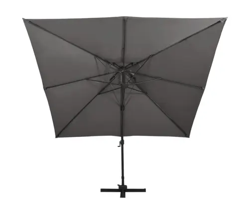 Konsooldisainiga Päikesevari Topelt Katus 300X300 Cm Antratsiit