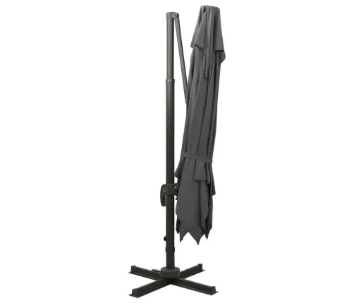 Konsooldisainiga Päikesevari Topelt Katus 300X300 Cm Antratsiit