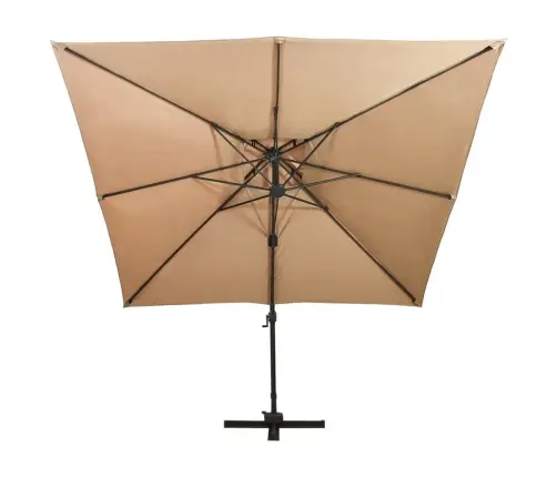 Konsoles Dārza Saulessargs Ar Dubultu Augšdaļu, 300X300 Cm, Pelēkbrūns Vidaxl