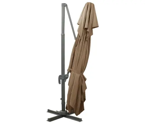 Dārza Saulessargs Ar Divkāršu Jumtu, 400X300 Cm, Pelēkbrūns Vidaxl