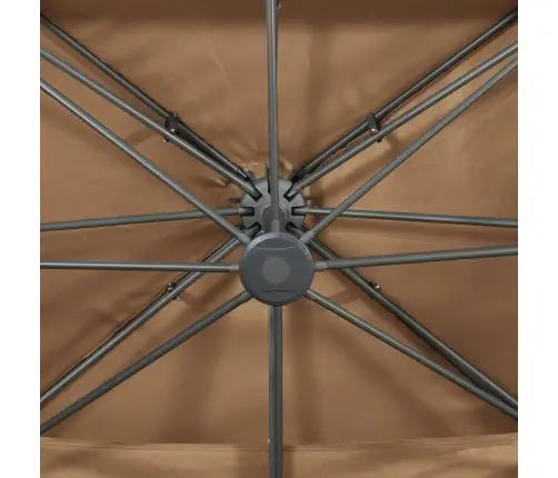 Dārza Saulessargs Ar Divkāršu Jumtu, 400X300 Cm, Pelēkbrūns Vidaxl