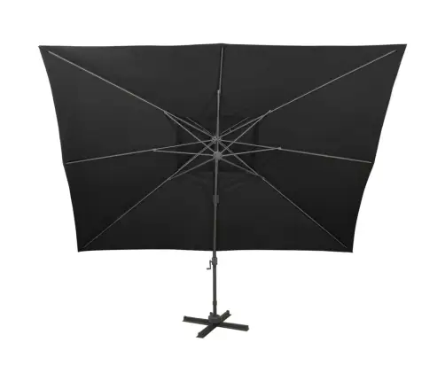 Konsolinis Sodo Skėtis Su Dvigubu Viršumi, Juodas, 400X300 Cm