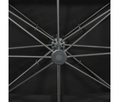 Konsolinis Sodo Skėtis Su Dvigubu Viršumi, Juodas, 400X300 Cm