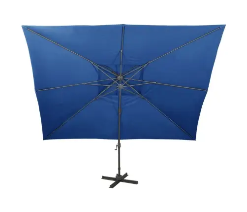 Dārza Saulessargs Ar Divkāršu Jumtu, 400X300 Cm, Debeszils Vidaxl