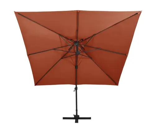Dārza Saulessargs Ar Divkāršu Jumtu, 300X300 Cm, Sarkanbrūns Vidaxl Dārza Saulessargs Ar Divkāršu Jumtu, 300X300 Cm, Sarkanbrūns Vidaxl