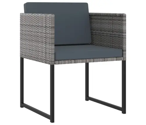 11-Osaline Aiamööblikomplekt Patjadega, Polürotang, Hall