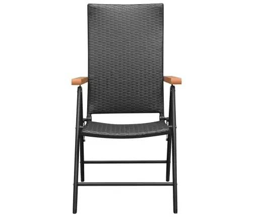 Sodo Kėdės, 4Vnt., Juodos Spalvos, Poliratanas