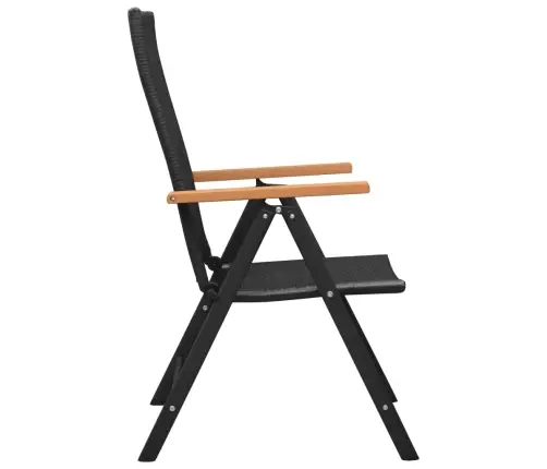 Sodo Kėdės, 4Vnt., Juodos Spalvos, Poliratanas