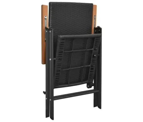 Sodo Kėdės, 4Vnt., Juodos Spalvos, Poliratanas