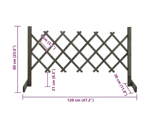 Špaleru Žogs, Pelēks, 120X60 Cm, Egles Masīvkoks Vidaxl
