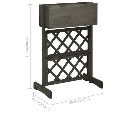 Võrega Taimekast, Hall, 45 X 30 X 74 cm Nulupuit