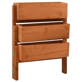 Puķu Kaste, Saliekama, Oranža, 60X14X75 Cm, Egles Masīvkoks  Vidaxl