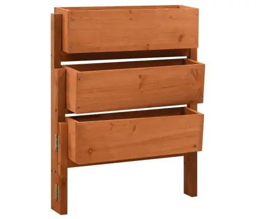 Puķu Kaste, Saliekama, Oranža, 60X14X75 Cm, Egles Masīvkoks  Vidaxl