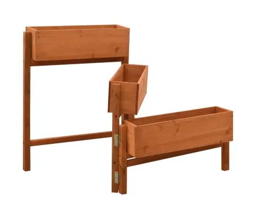 Puķu Kaste, Saliekama, Oranža, 60X14X75 Cm, Egles Masīvkoks  Vidaxl