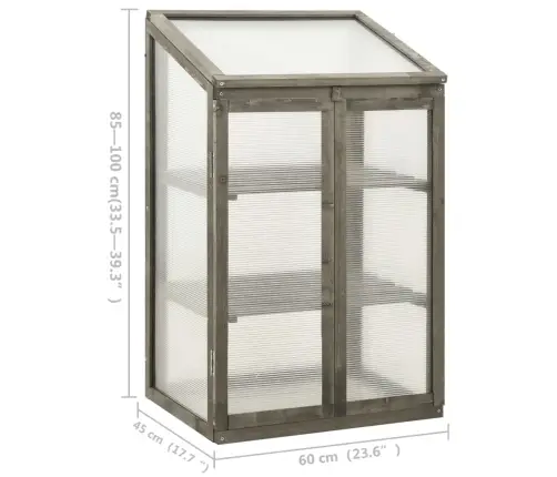 Kasvuhoone 60 X 45 X 100 cm Nulupuit