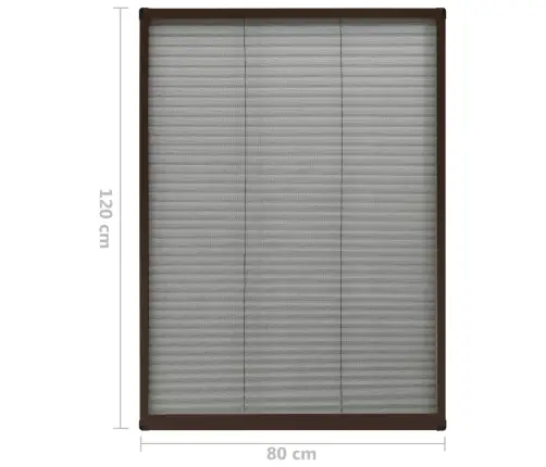 Kukaiņu Siets Logam, Plisēts, 80X120 Cm, Brūns, Alumīnijs Vidaxl