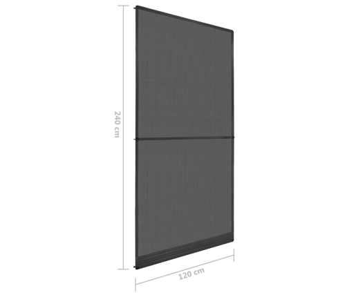 Kukaiņu Siets Durvīm, Ar Eņģēm, 120X240 Cm, Antracītpelēks Vidaxl