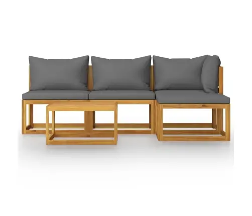 Sodo Baldų Komplektas Su Pagalvėmis, 5 Dalių, Akacijos Masyvas