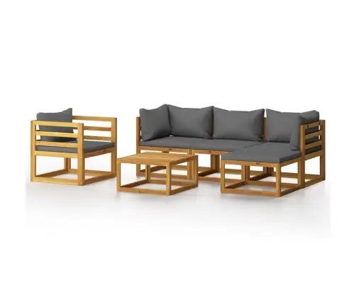 6-Daļīgs Dārza Atpūtas Mēbeļu Komplekts Ar Matračiem, Akācija Vidaxl