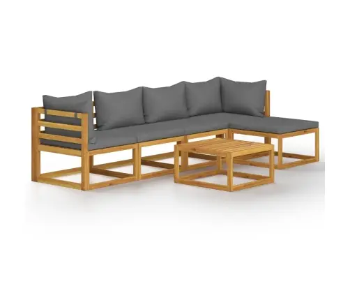 6-Daļīgs Dārza Atpūtas Mēbeļu Komplekts Ar Matračiem, Akācija Vidaxl