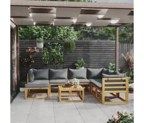 8-Daļīgs Dārza Atpūtas Mēbeļu Komplekts Ar Matračiem, Akācija Vidaxl 8-Daļīgs Dārza Atpūtas Mēbeļu Komplekts Ar Matračiem, Akācija Vidaxl