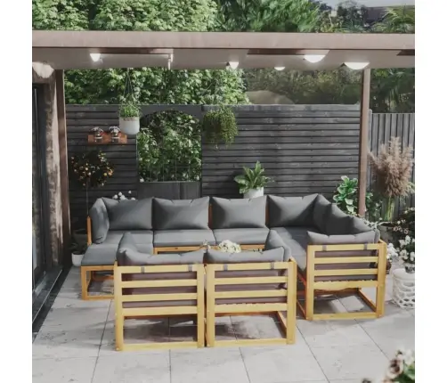 10-Daļīgs Dārza Atpūtas Mēbeļu Komplekts Ar Matračiem, Akācija Vidaxl