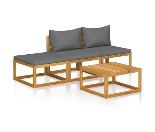 Sodo Baldų Komplektas Su Pagalvėmis, 4 Dalių, Akacijos Masyvas