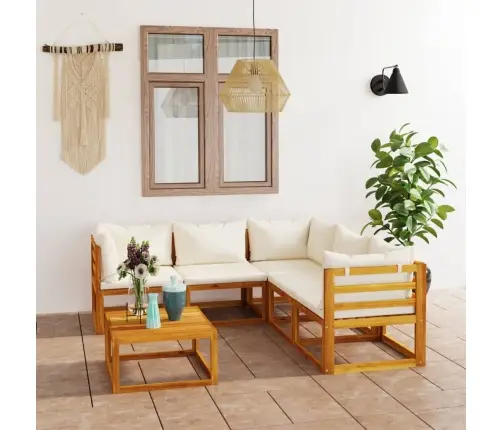 6-Daļīgs Dārza Atpūtas Mēbeļu Komplekts Ar Matračiem, Akācija Vidaxl