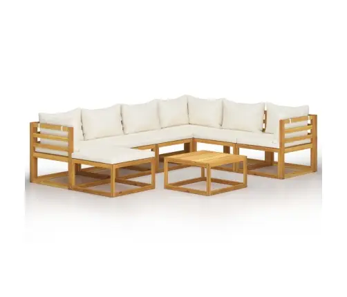 8-Daļīgs Dārza Atpūtas Mēbeļu Komplekts Ar Matračiem, Akācija Vidaxl