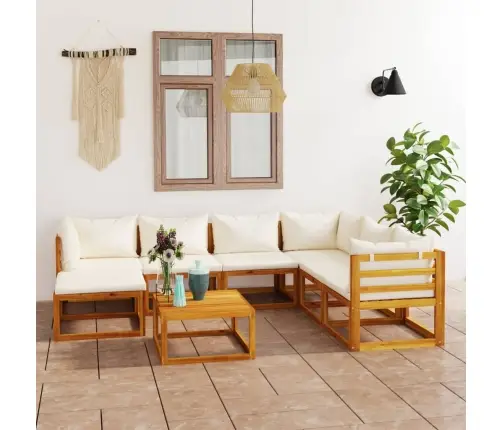 8-Daļīgs Dārza Atpūtas Mēbeļu Komplekts Ar Matračiem, Akācija Vidaxl