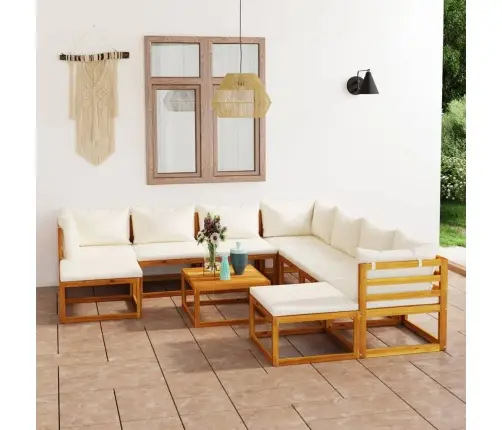 11-Daļīgs Dārza Atpūtas Mēbeļu Komplekts Ar Matračiem, Akācija Vidaxl