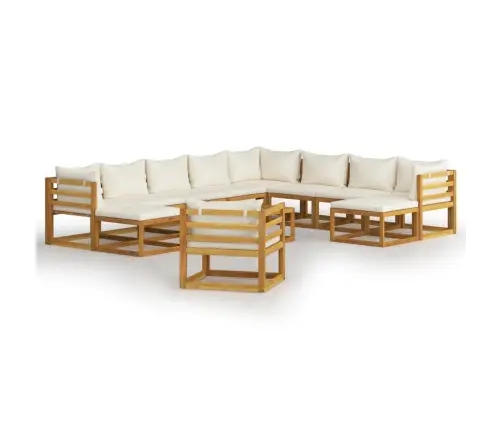 12-Daļīgs Dārza Atpūtas Mēbeļu Komplekts Ar Matračiem, Akācija Vidaxl