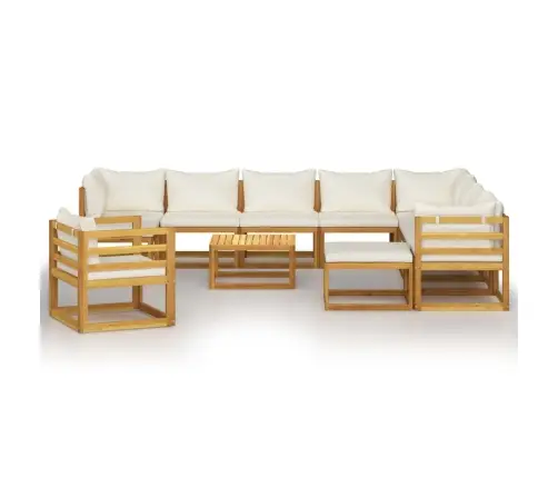 12-Daļīgs Dārza Atpūtas Mēbeļu Komplekts Ar Matračiem, Akācija Vidaxl