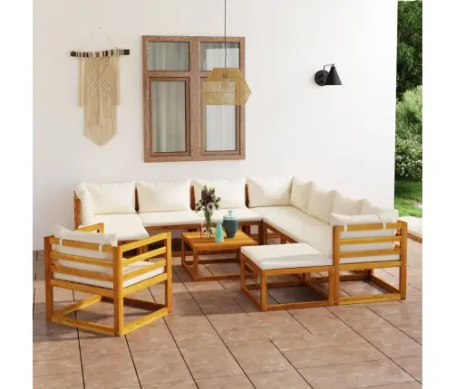 12-Daļīgs Dārza Atpūtas Mēbeļu Komplekts Ar Matračiem, Akācija Vidaxl