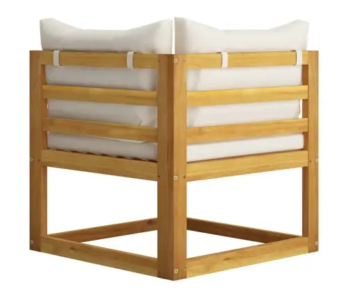 7-Osaline Aiadiivani Komplekt Patjadega, Kreemjas, Akaatsiapuit