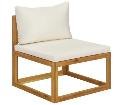 7-Osaline Aiadiivani Komplekt Patjadega, Kreemjas, Akaatsiapuit