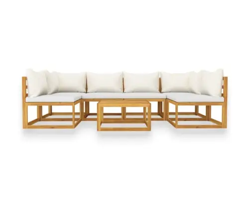 7-Daļīgs Dārza Atpūtas Mēbeļu Komplekts Ar Matračiem, Akācija Vidaxl